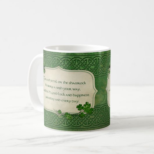 St. Patrick's Day Irish Shamrock Blessing Koffiemok (Voorkant links)
