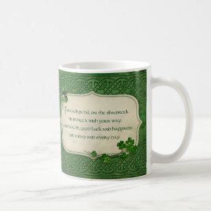 St. Patrick's Day Irish Shamrock Blessing Koffiemok
