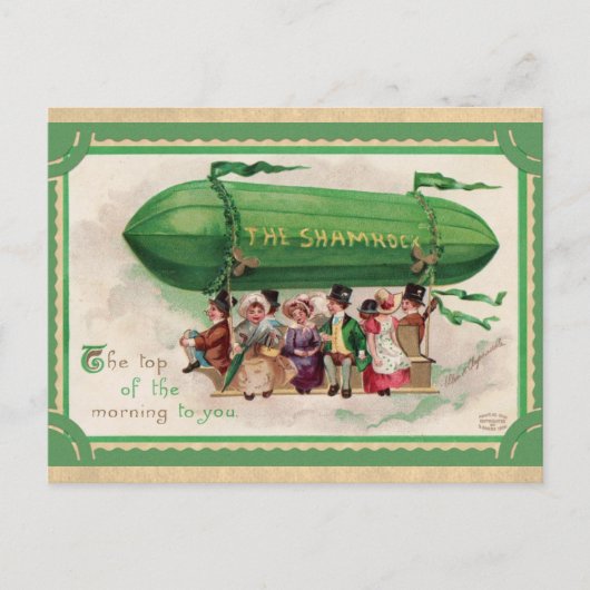 St Patricks Day  Irish Shamrock Blimp Briefkaart (Voorkant)
