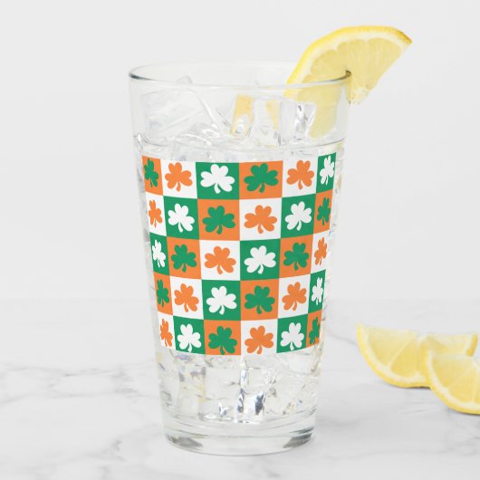 St. Patrick's Day Irish Shamrock Clover Beer Glas (Achterkant ijs)