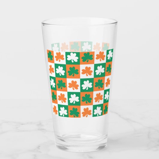 St. Patrick's Day Irish Shamrock Clover Beer Glas (Voorkant)