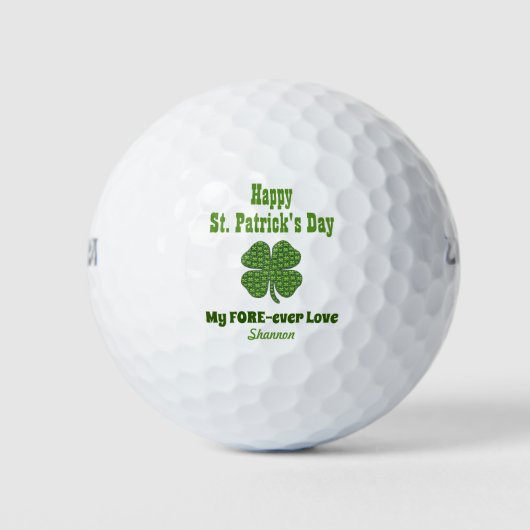 St Patricks Day Irish Shamrock Clover Forever Love Golfballen (Voorkant)