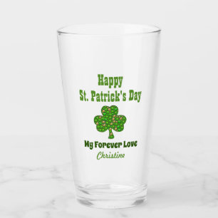 St Patricks Day Irish Shamrock Clover Love Pint Glas