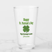 St Patricks Day Irish Shamrock Clover Love Pint Glas (Voorkant)