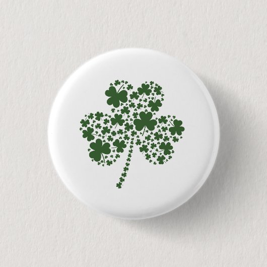 St Patrick's Day Irish Shamrock Clover Ronde Button 3,2 Cm (Voorkant)