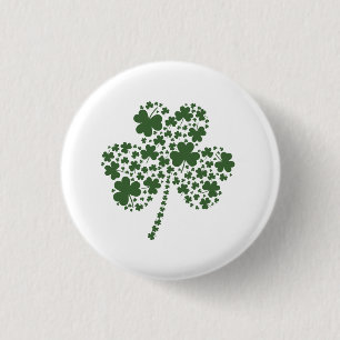 St Patrick's Day Irish Shamrock Clover Ronde Button 3,2 Cm
