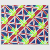 St. Patrick's Day Irish Shamrock Clover UK Flag Cadeaupapier (Vlak)