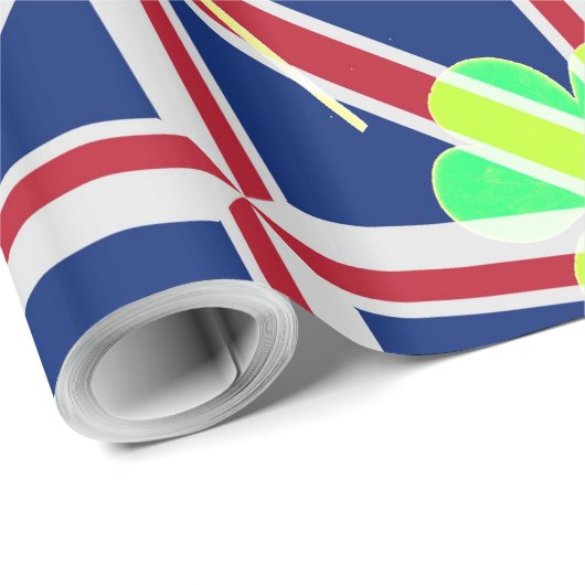 St. Patrick's Day Irish Shamrock Clover UK Flag Cadeaupapier (Rol Hoek)