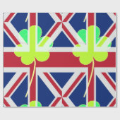 St. Patrick's Day Irish Shamrock Clover UK Flag Cadeaupapier (Vlak)