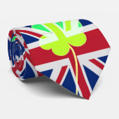 St. Patrick's Day Irish Shamrock Clover UK Flag Stropdas (Opgerold)