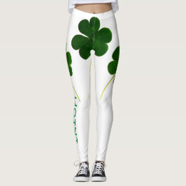 St Patrick's Day Irish Shamrock Green Text 2020 Leggings