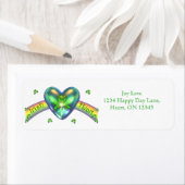 St. Patricks Day Irish Shamrock Heart Etiket (Insitu)