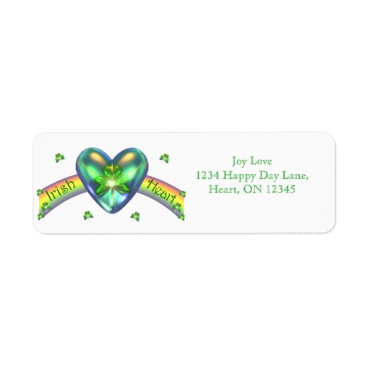 St. Patricks Day Irish Shamrock Heart Etiket (Voorkant)