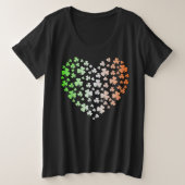 St Patrick's Day Irish Shamrock Heart Grote Maat T-shirt (Design voorkant)
