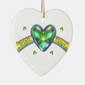 St. Patricks Day Irish Shamrock Heart Keramisch Ornament (Rechts)