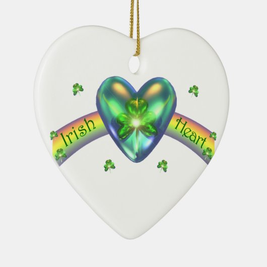 St. Patricks Day Irish Shamrock Heart Keramisch Ornament (Rechts)