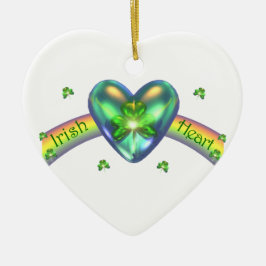 St. Patricks Day Irish Shamrock Heart Keramisch Ornament