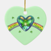 St. Patricks Day Irish Shamrock Heart Keramisch Ornament (Achterkant)