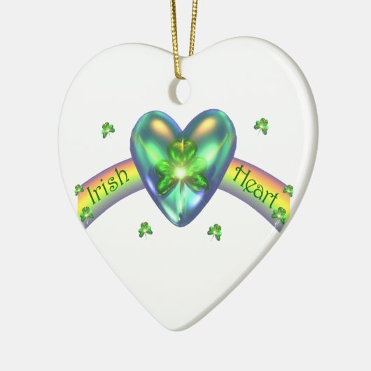 St. Patricks Day Irish Shamrock Heart Keramisch Ornament (Links)