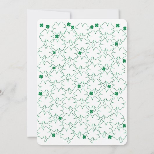 St Patricks Day Irish Shamrock Kaart (Achterkant)