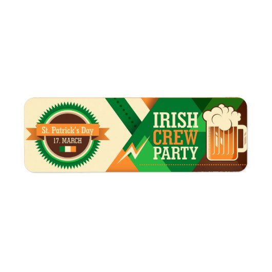 St Patrick's Day Irish Shamrock Party Etiket (Voorkant)