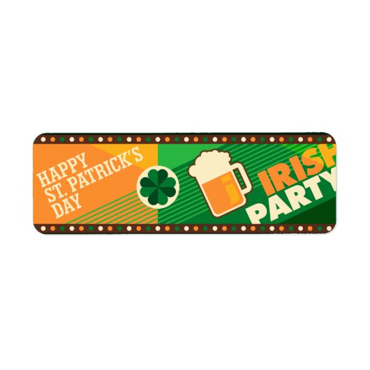 St Patrick's Day Irish Shamrock Party Etiket (Voorkant)