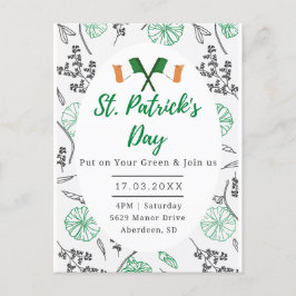 St. Patricks Day Irish Shamrock Party Invitation. Briefkaart