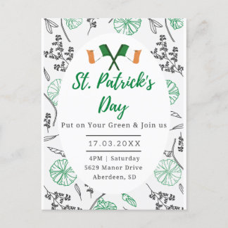 St. Patricks Day Irish Shamrock Party Invitation. Briefkaart