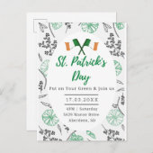 St. Patricks Day Irish Shamrock Party Invitation. Briefkaart (Voorkant / Achterkant)