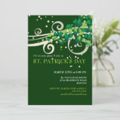 St. Patricks Day Irish Shamrock Party Invitation Kaart (Staand voorkant)