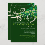 St. Patricks Day Irish Shamrock Party Invitation Kaart (Voorkant / Achterkant)
