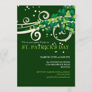 St. Patricks Day Irish Shamrock Party Invitation Kaart