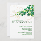 St. Patricks Day Irish Shamrock Party Invitation Kaart (Voorkant)