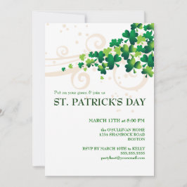 St. Patricks Day Irish Shamrock Party Invitation Kaart