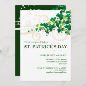 St. Patricks Day Irish Shamrock Party Invitation Kaart (Voorkant / Achterkant)
