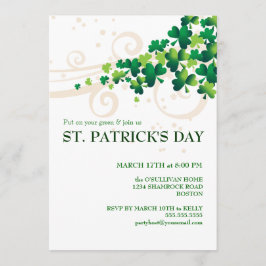 St. Patricks Day Irish Shamrock Party Invitation Kaart