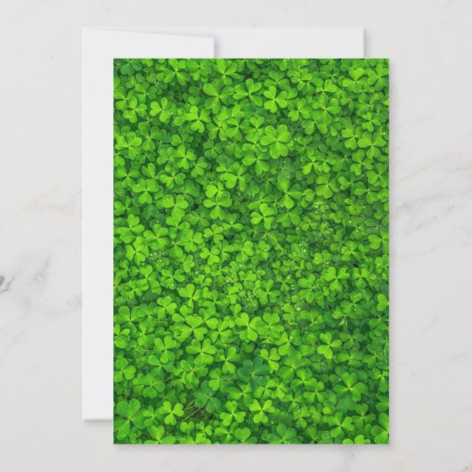 St. Patricks Day Irish Shamrock Party Invitation Kaart (Achterkant)