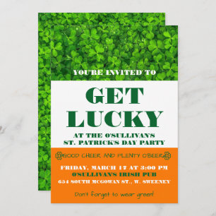 St. Patricks Day Irish Shamrock Party Invitation Kaart
