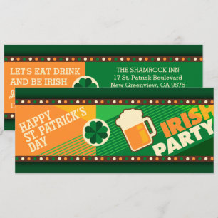 St Patrick's Day Irish Shamrock Party Invitation Kaart