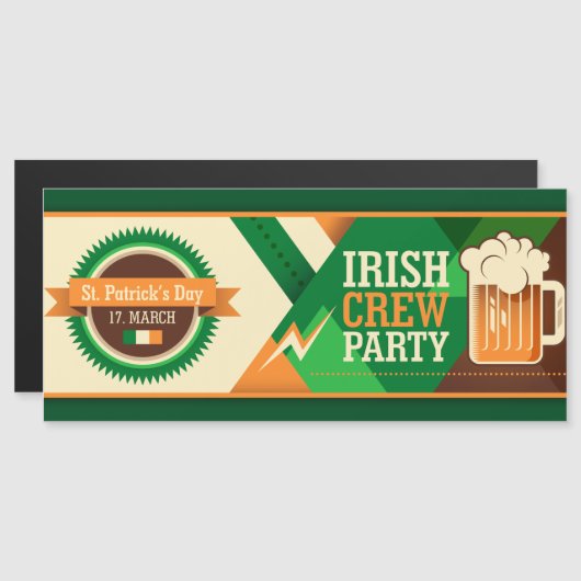 St Patrick's Day Irish Shamrock Party Magnetische Uitnodiging (Voorkant / Achterkant)