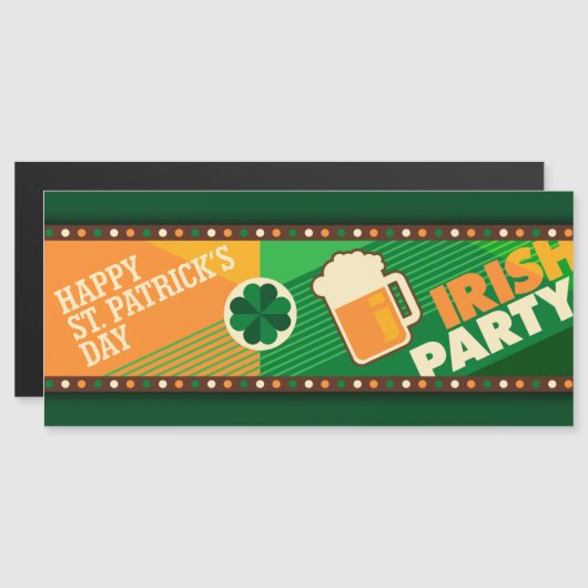 St Patrick's Day Irish Shamrock Party Magnetische Uitnodiging (Voorkant / Achterkant)