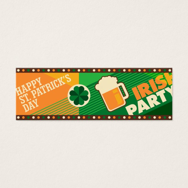St Patrick's Day Irish Shamrock Party Mini Visitekaartjes (Voorkant)