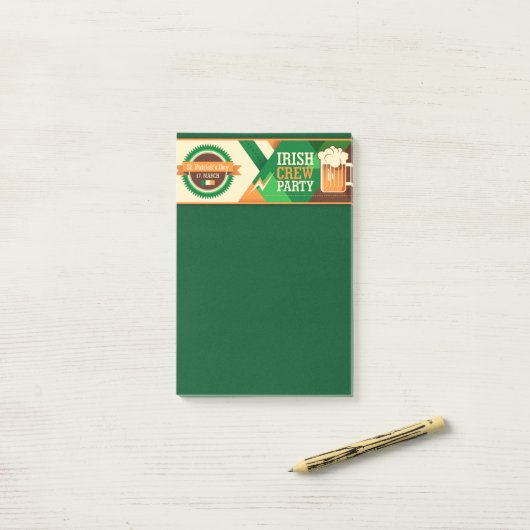 St Patrick's Day Irish Shamrock Party Post-it® Notes (Op bureau)