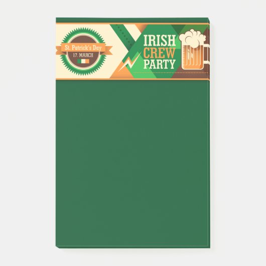 St Patrick's Day Irish Shamrock Party Post-it® Notes (Voorkant)