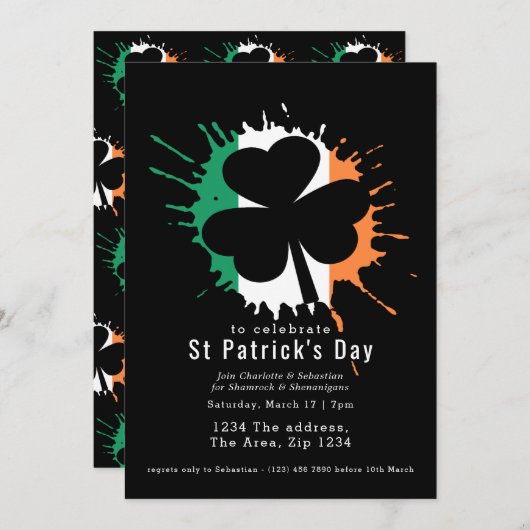 St Patricks Day Irish Shamrocks en Shenanigans Kaart (Voorkant / Achterkant)