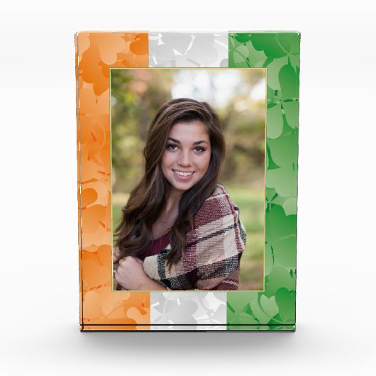 St. Patrick's Day Irish shamrocks flag lijst Fotoblokken (Voorkant)