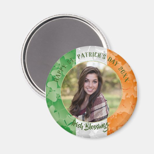 St. Patrick's Day Irish shamrocks flag lijst Magneet (Voorkant / Achterkant)