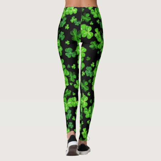 St. Patrick's Day Irish Shamrocks Pattern Leggings (Achterkant)