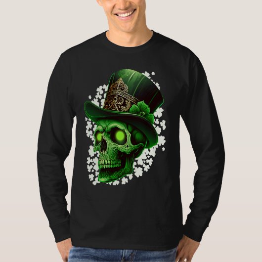 St Patrick's Day Irish skeleton leprechaun  2 T-shirt (Voorkant)