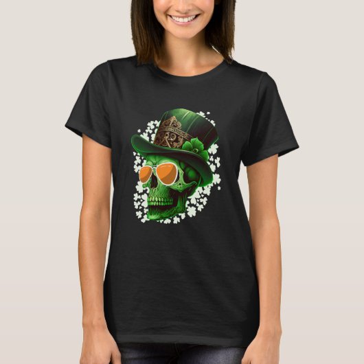 St Patrick's Day Irish skeleton leprechaun T-shirt (Voorkant)